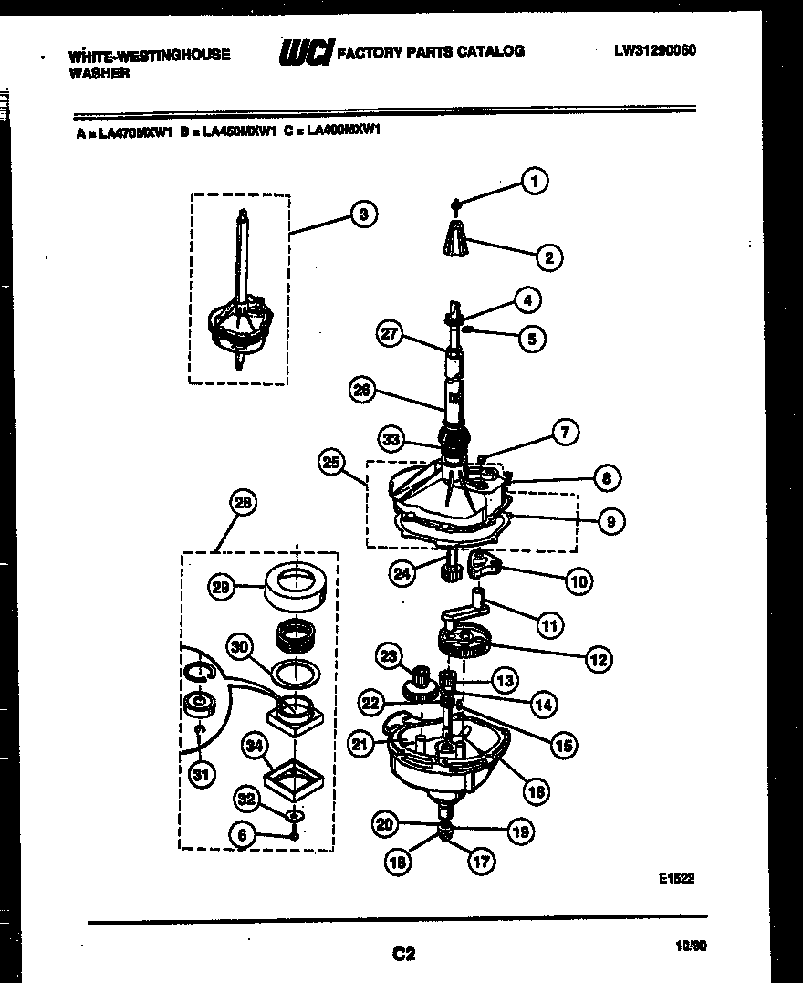 White-Westinghouse LA450MXD1 transmission parts diagram
