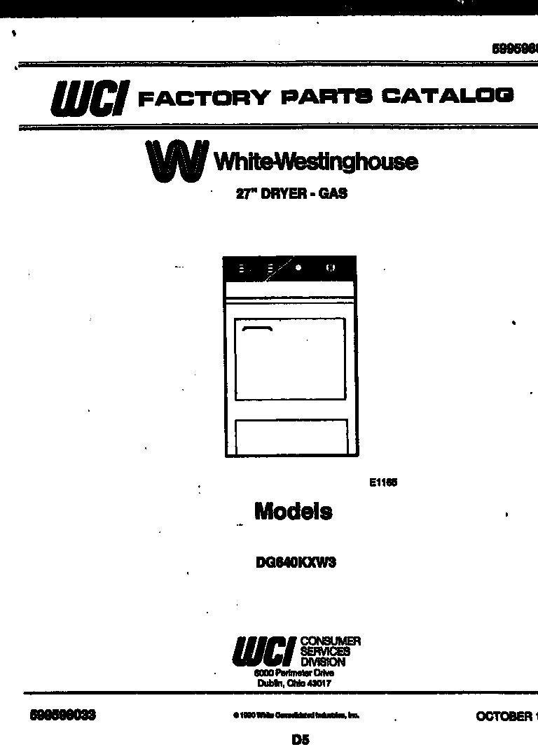 White-Westinghouse DG640KXD3 null diagram
