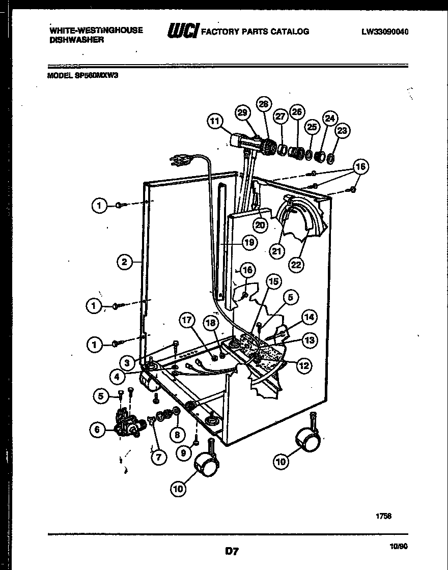 White-Westinghouse SP560MXF3 cabinet parts diagram