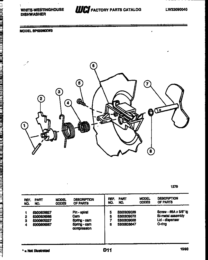 White-Westinghouse SP560MXF3 cam diagram
