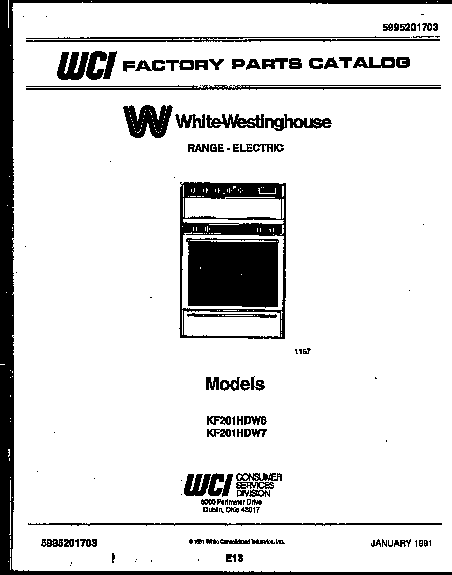 White-Westinghouse KF201HDD6 cover diagram