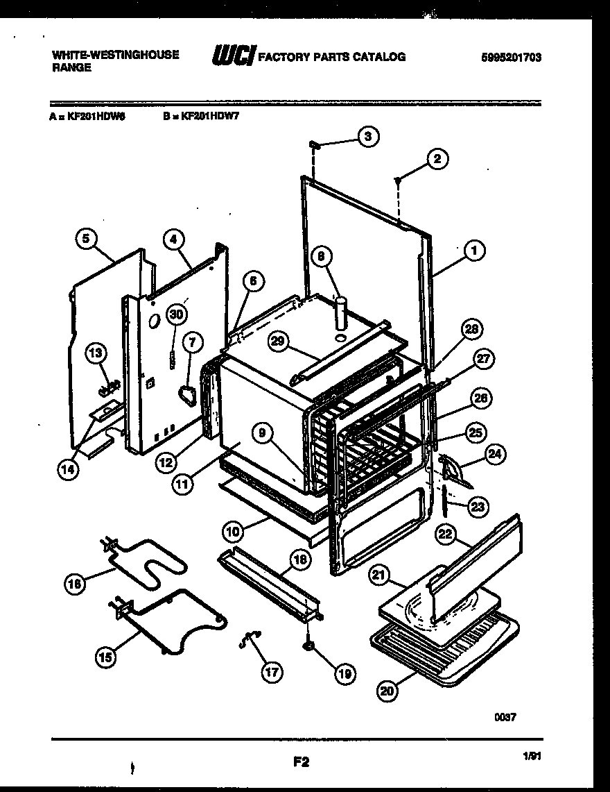 White-Westinghouse KF201HDD6 body parts diagram