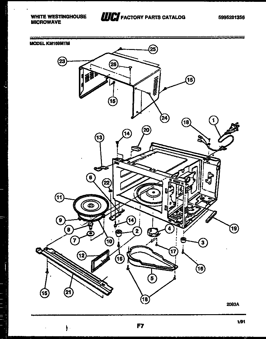 White-Westinghouse KM169MTM body parts diagram