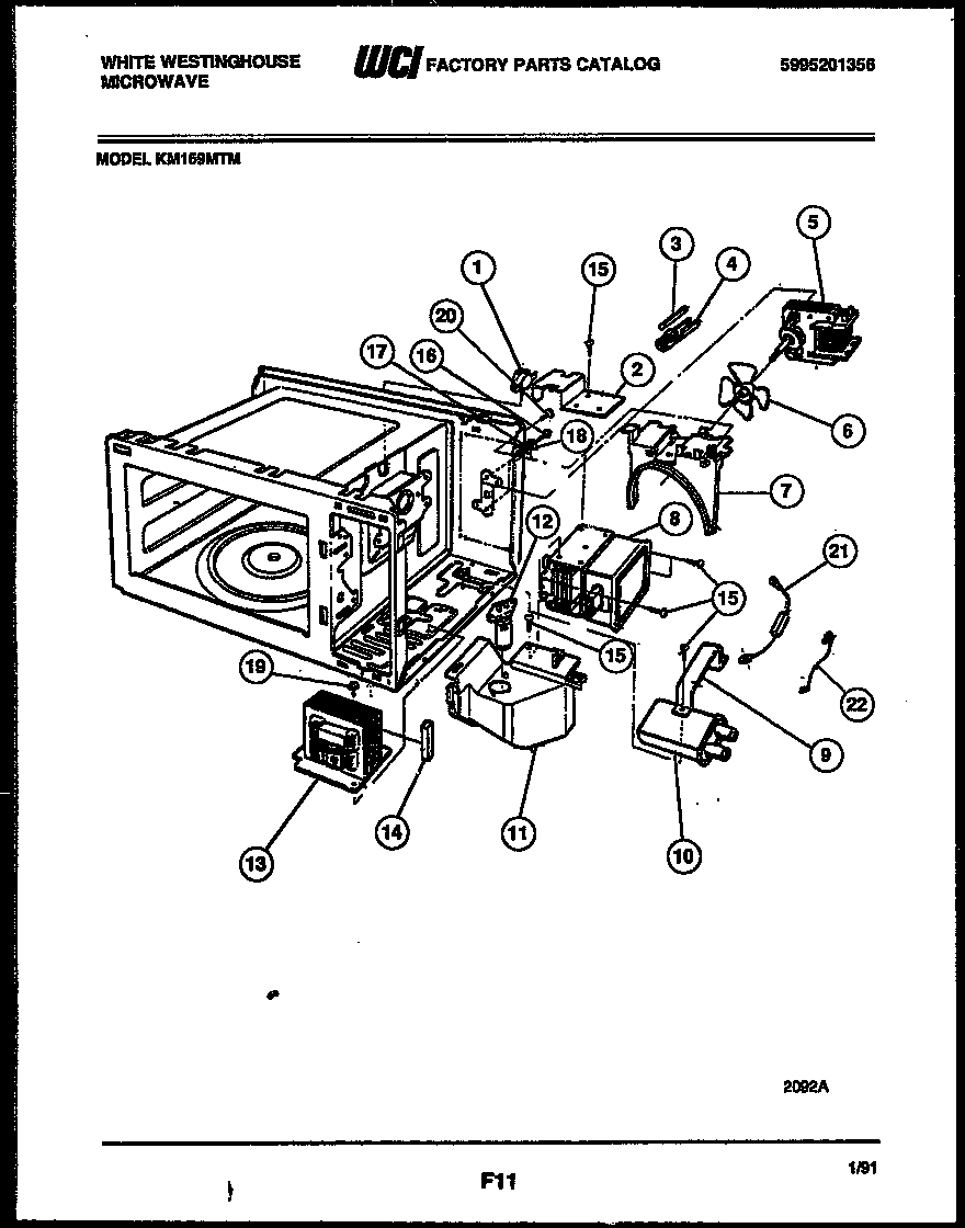 White-Westinghouse KM169MTM power control diagram