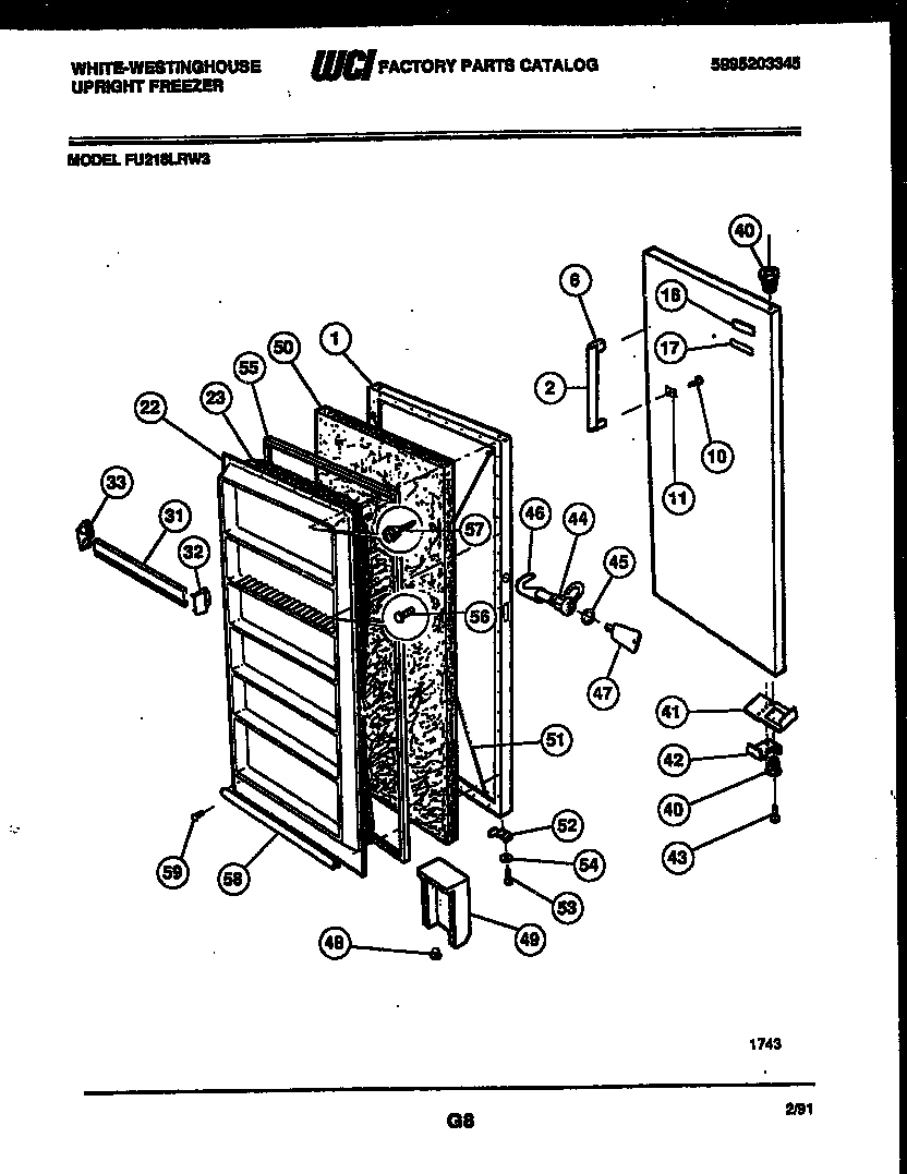 White-Westinghouse FU218LRW3 door parts diagram