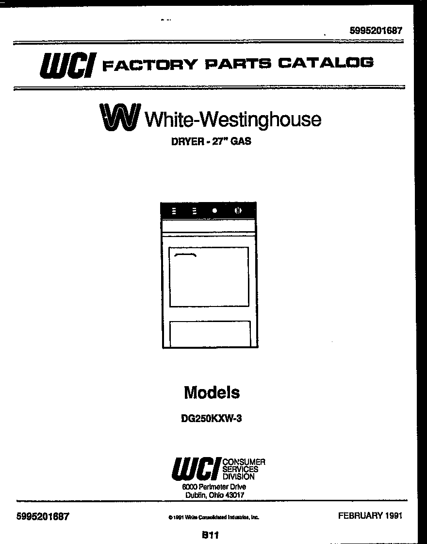 White-Westinghouse DG250KXD3 null diagram