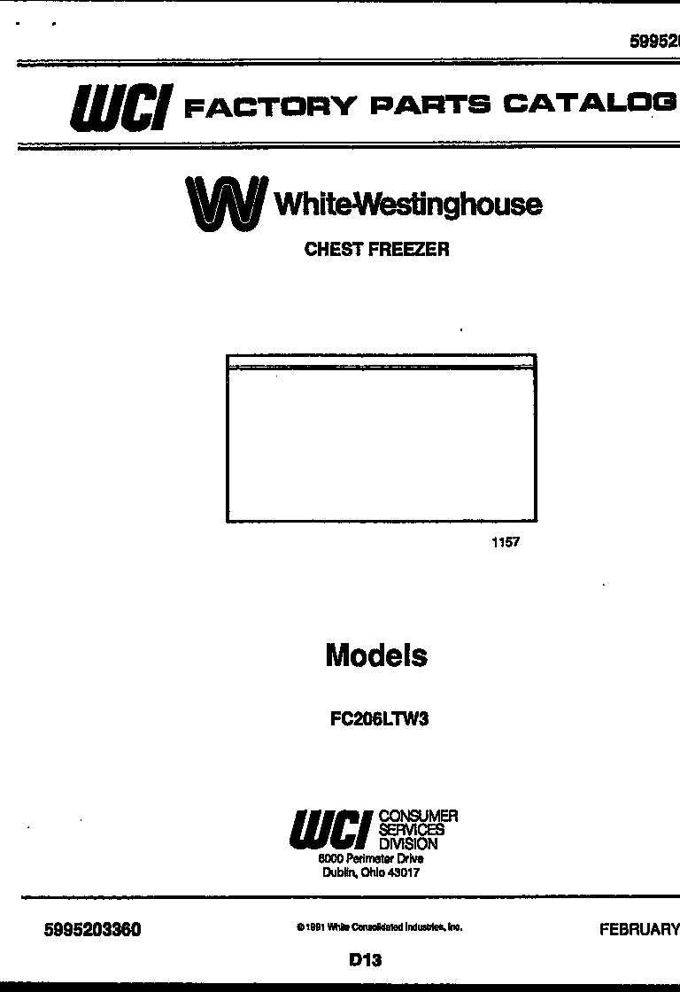 White-Westinghouse FC206LTW3 null diagram