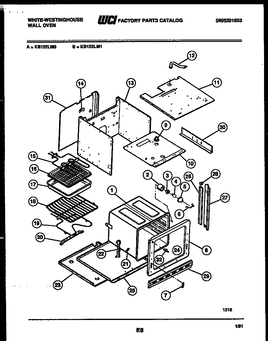 White-Westinghouse KB122LM0 body parts diagram