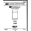 White-Westinghouse RT151MLW0 cover page diagram