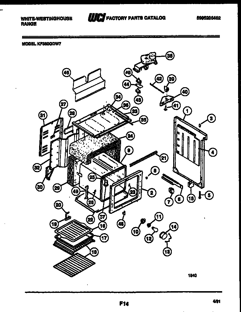 White-Westinghouse KF350GDW7 body parts diagram