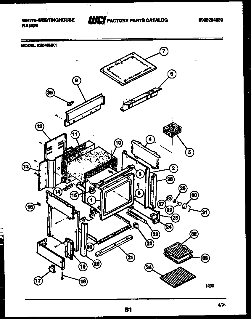 White-Westinghouse KS540NKW1 body parts diagram