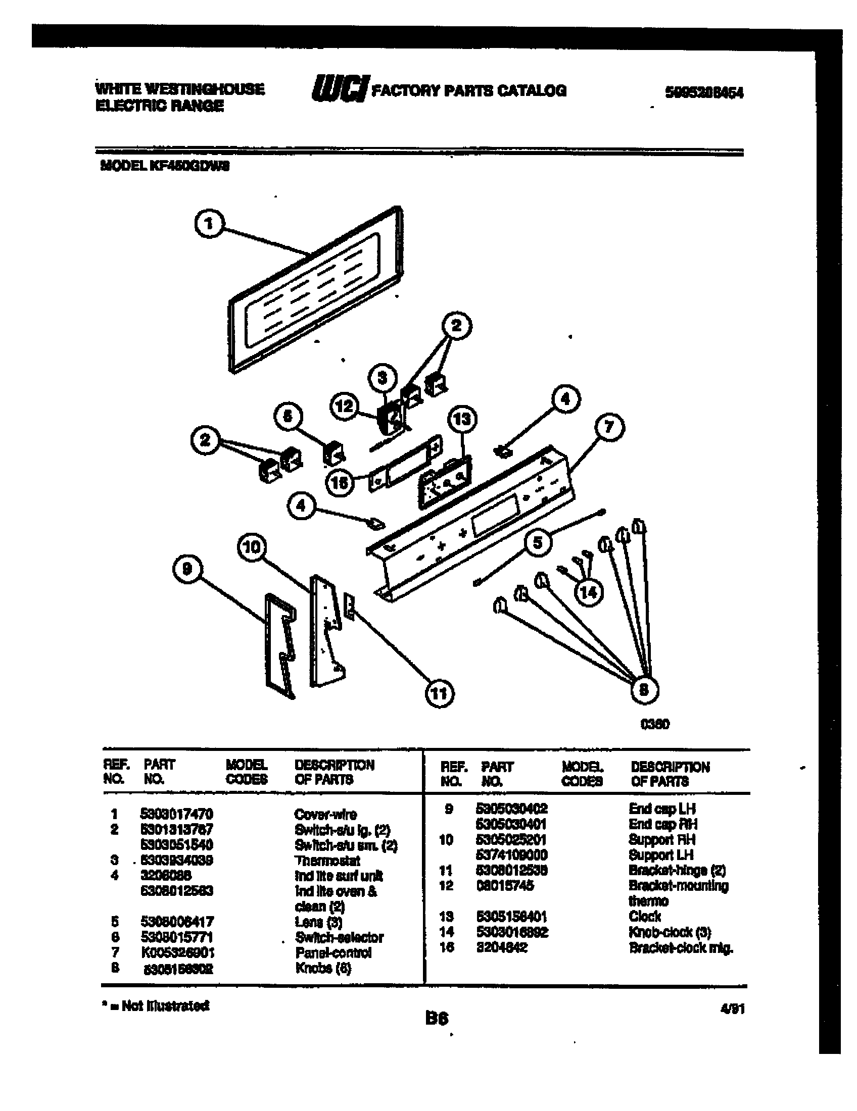White-Westinghouse KF450GDW8 backsplash diagram