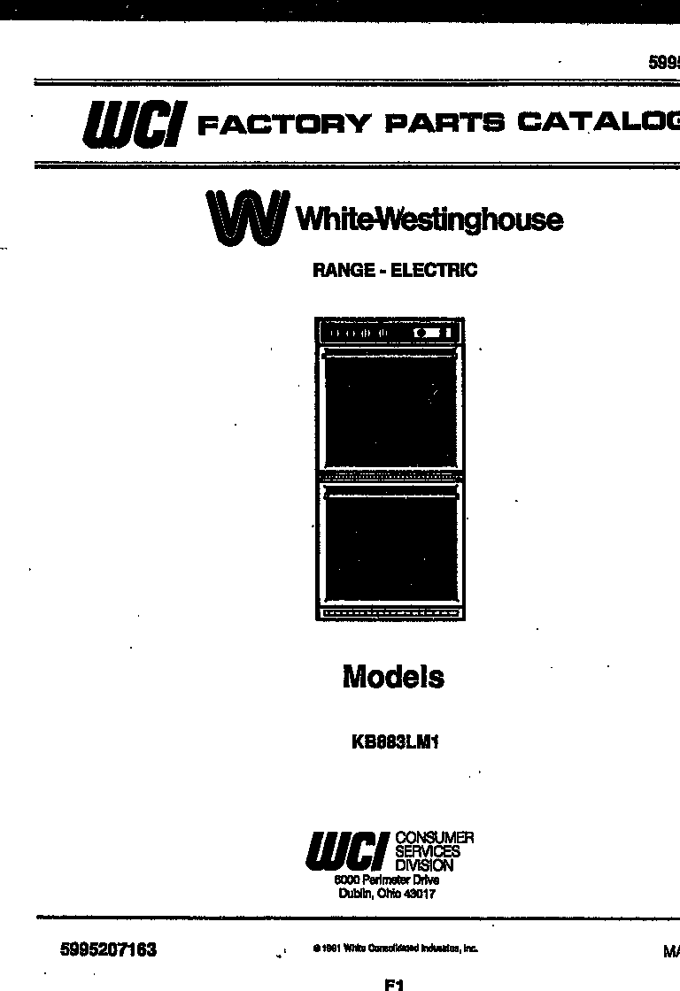White-Westinghouse KB883LM1 cover diagram