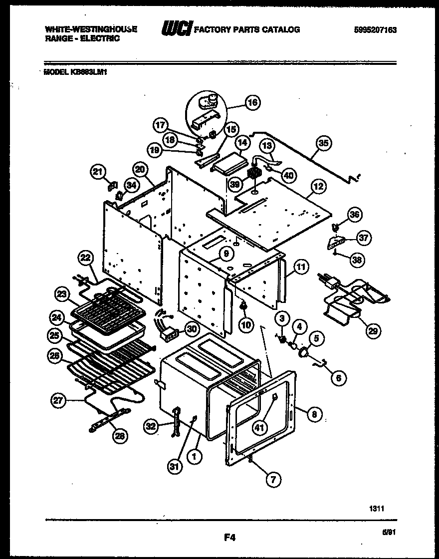White-Westinghouse KB883LM1 body parts diagram