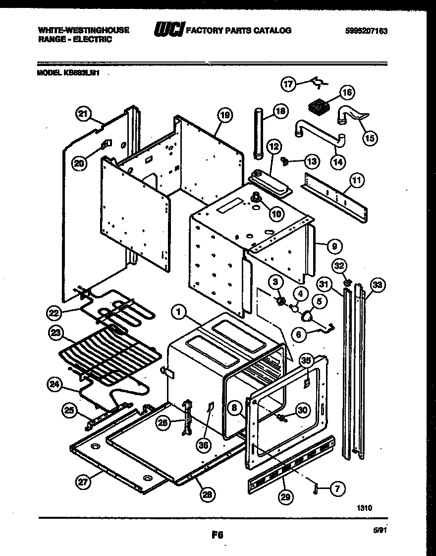 White-Westinghouse KB883LM1 body parts diagram