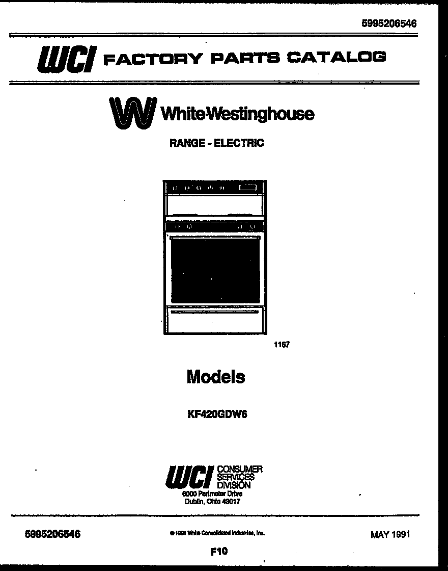 White-Westinghouse KF420GDW6 cover diagram