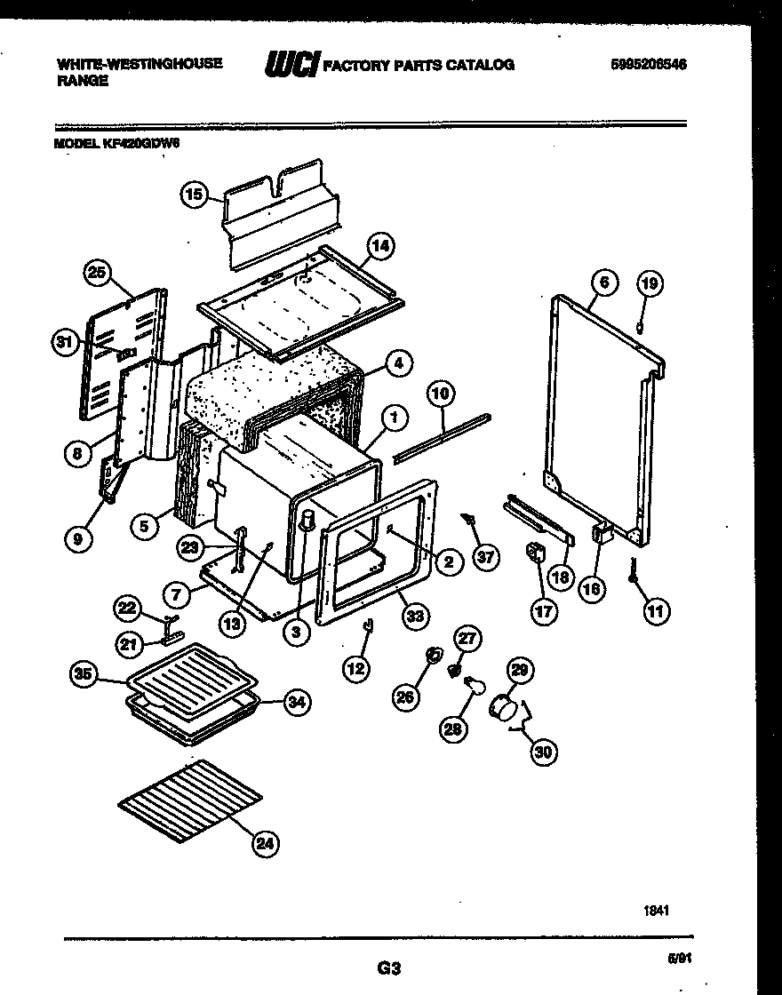 White-Westinghouse KF420GDW6 body parts diagram