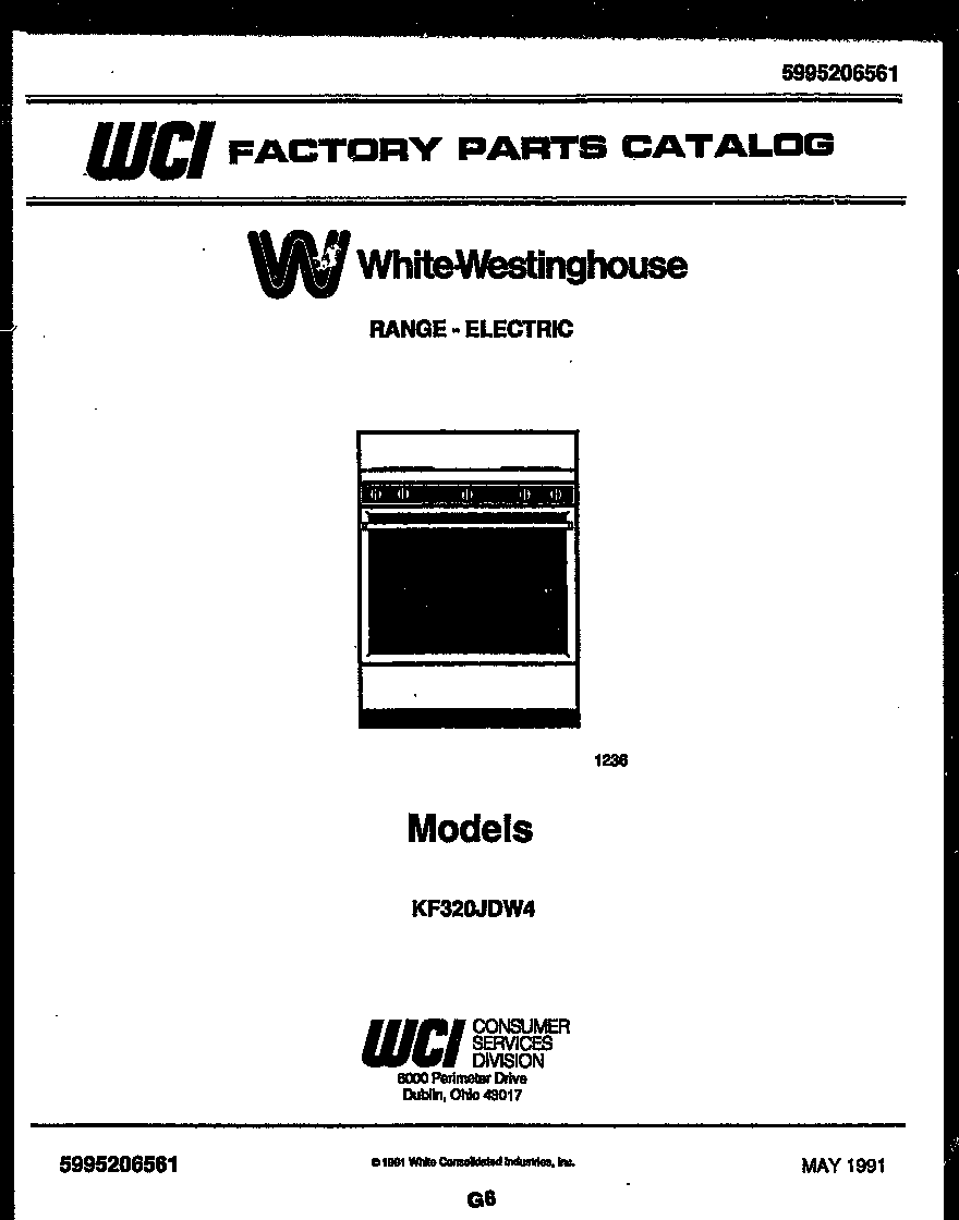 White-Westinghouse KF320JDH4 cover diagram