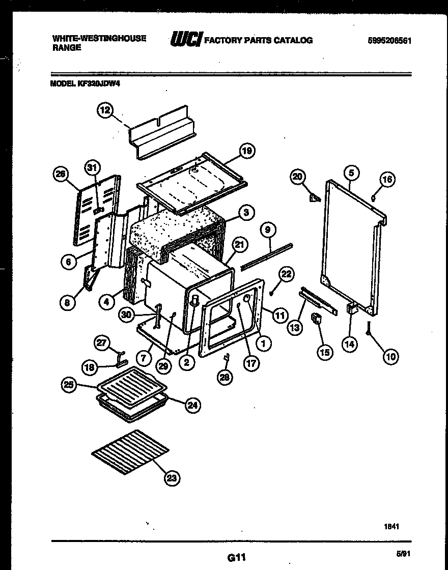 White-Westinghouse KF320JDH4 body parts diagram