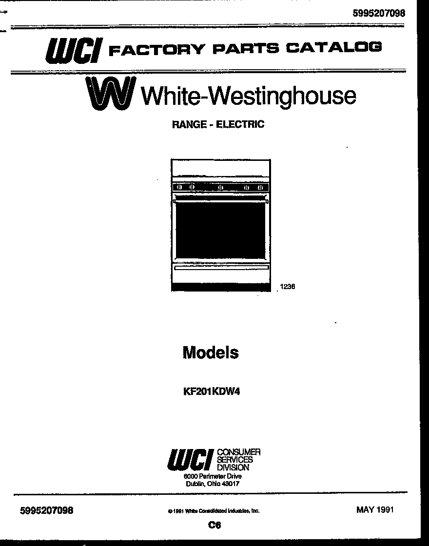 White-Westinghouse KF201KDD4 cover diagram