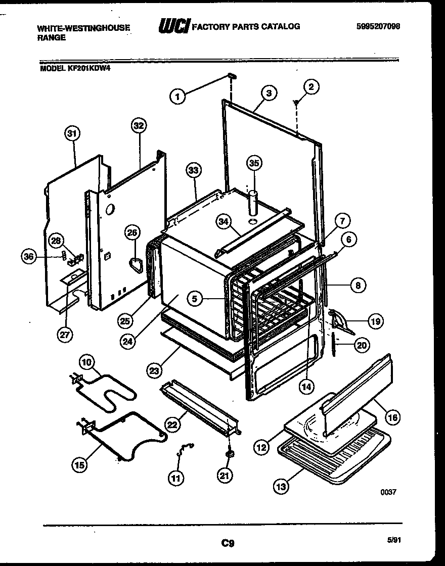 White-Westinghouse KF201KDD4 body parts diagram