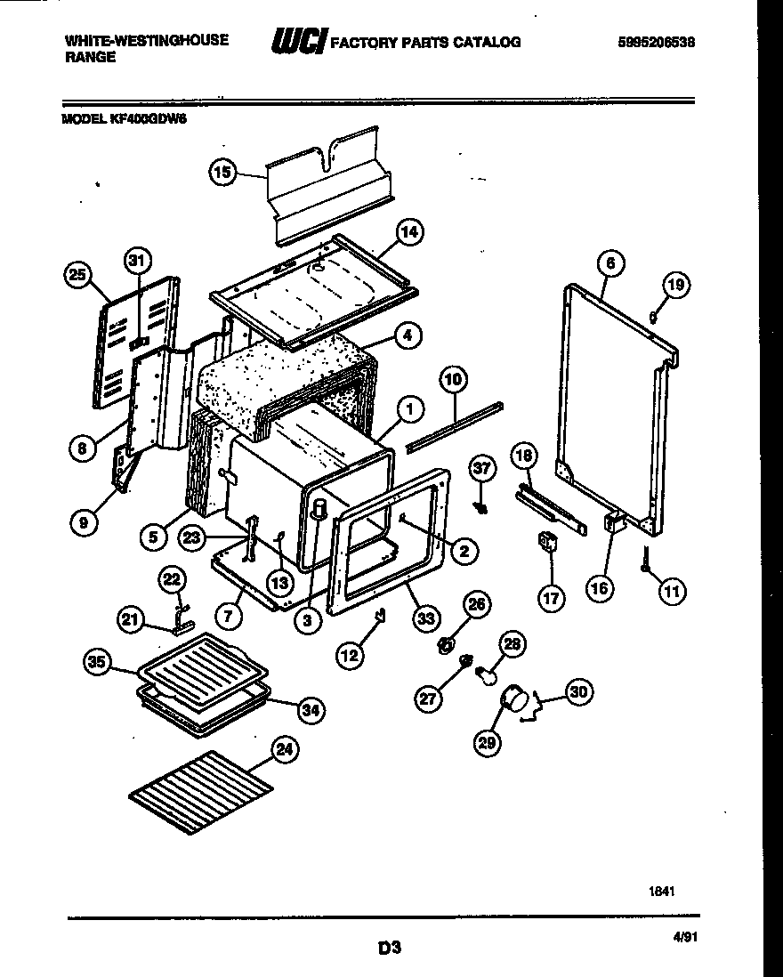 White-Westinghouse KF400GDH6 body parts diagram
