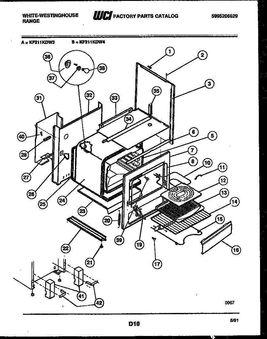 White-Westinghouse KF211KDD3 body parts diagram