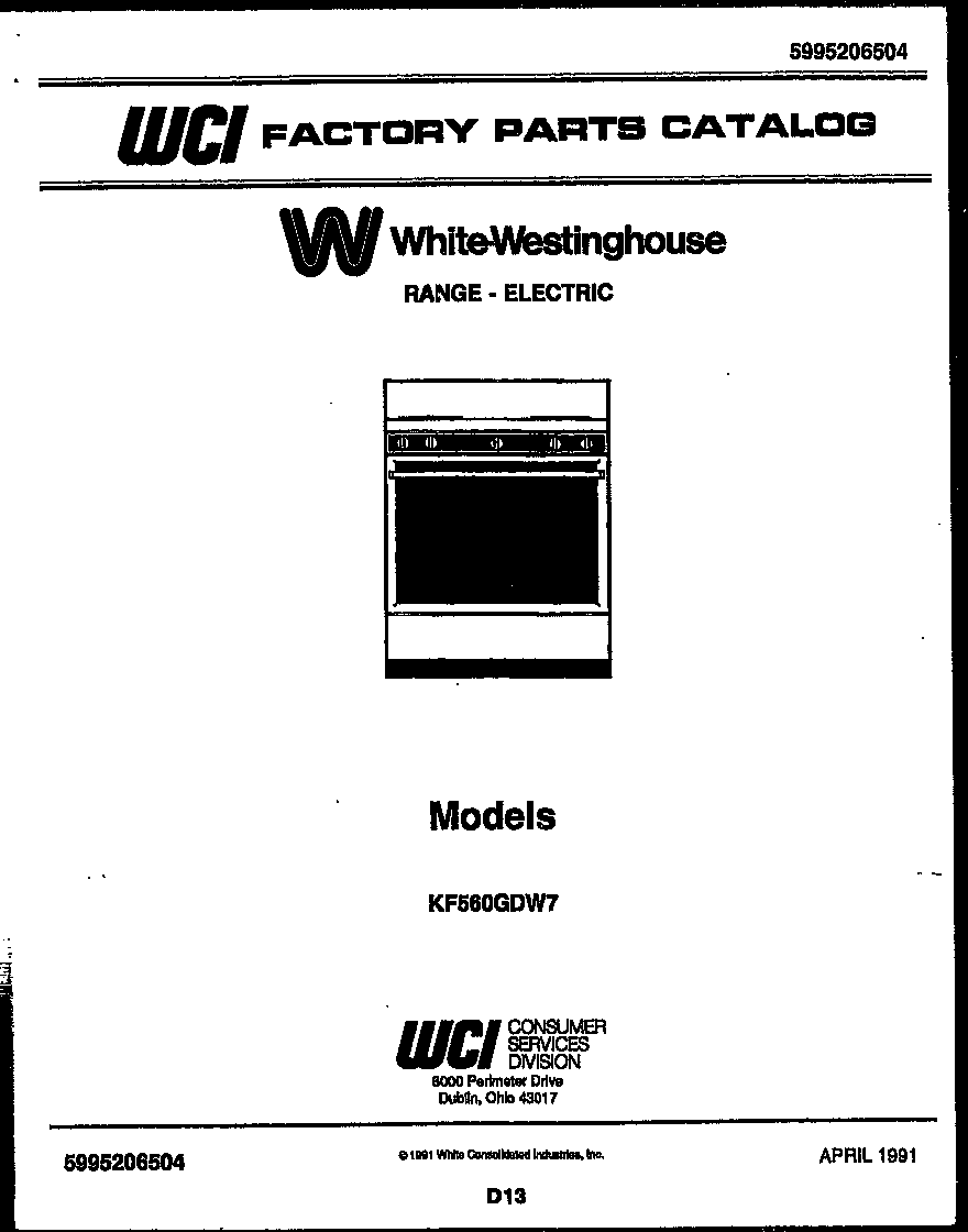 White-Westinghouse KF560GDW7 cover diagram