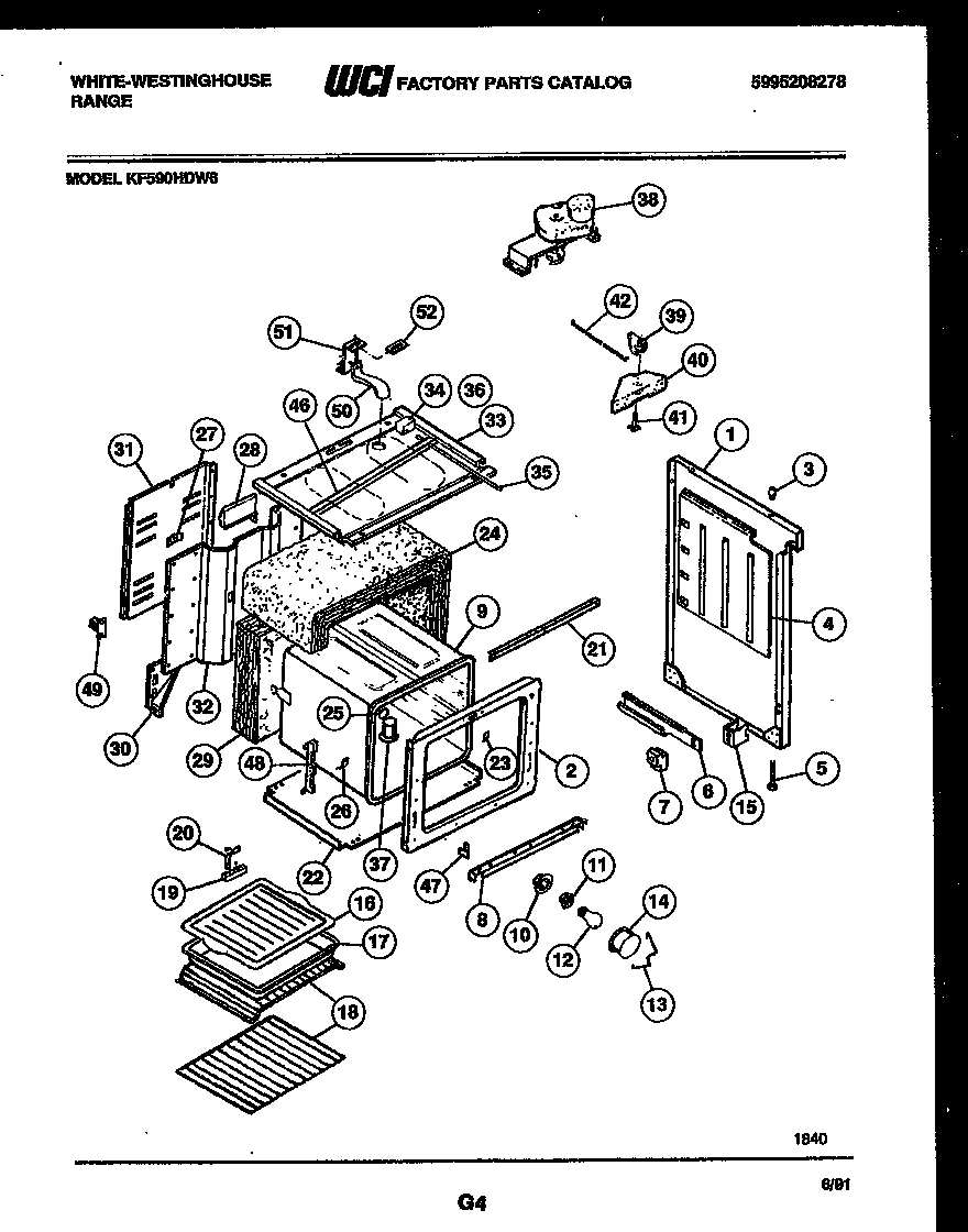 White-Westinghouse KF590HDD6 body parts diagram