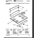 White-Westinghouse GF300KXW2 backguard and cooktop parts diagram