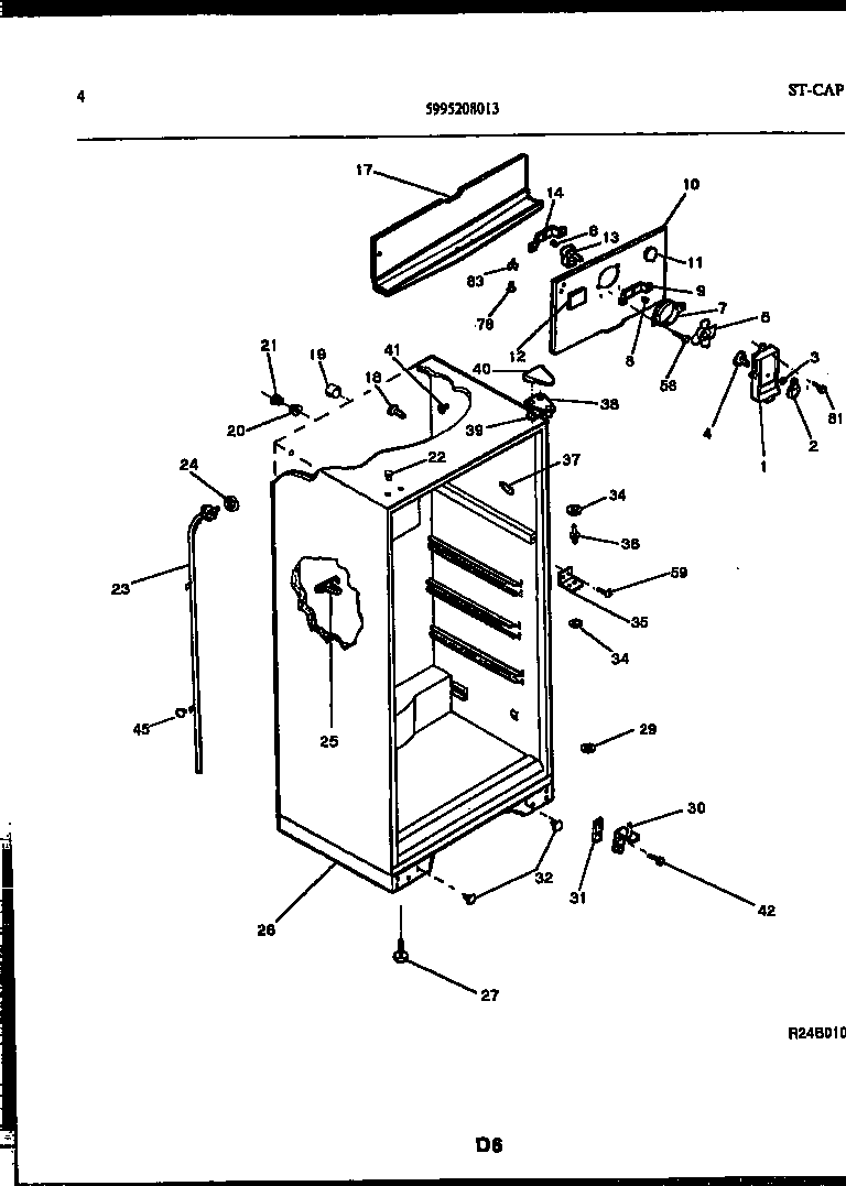 White-Westinghouse RT174NCD1 cabinet parts diagram