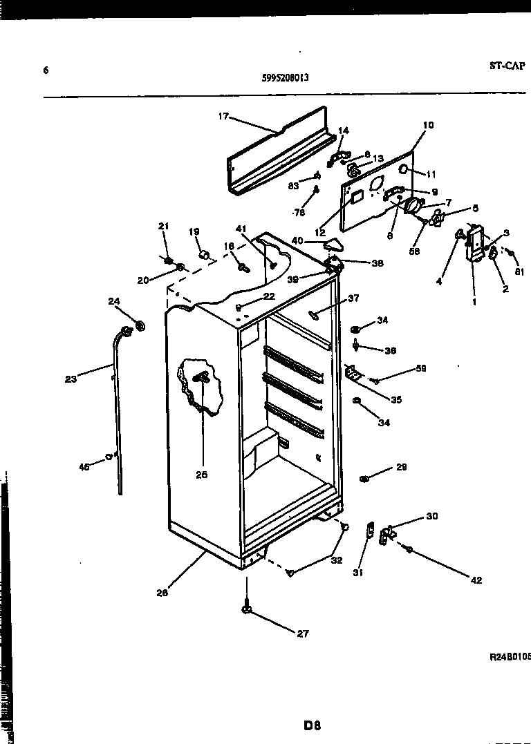 White-Westinghouse RT174NCD1 cabinet parts diagram