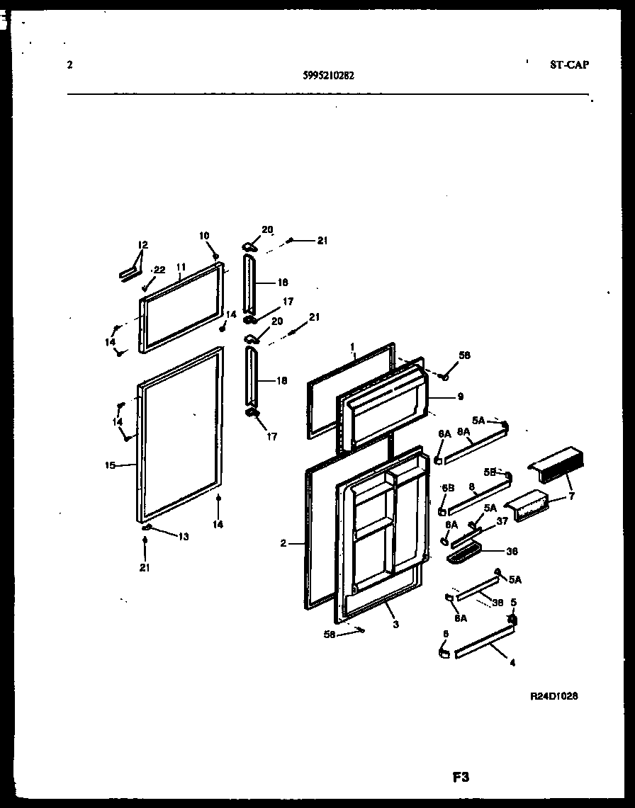White-Westinghouse RT176NLH0 door parts diagram