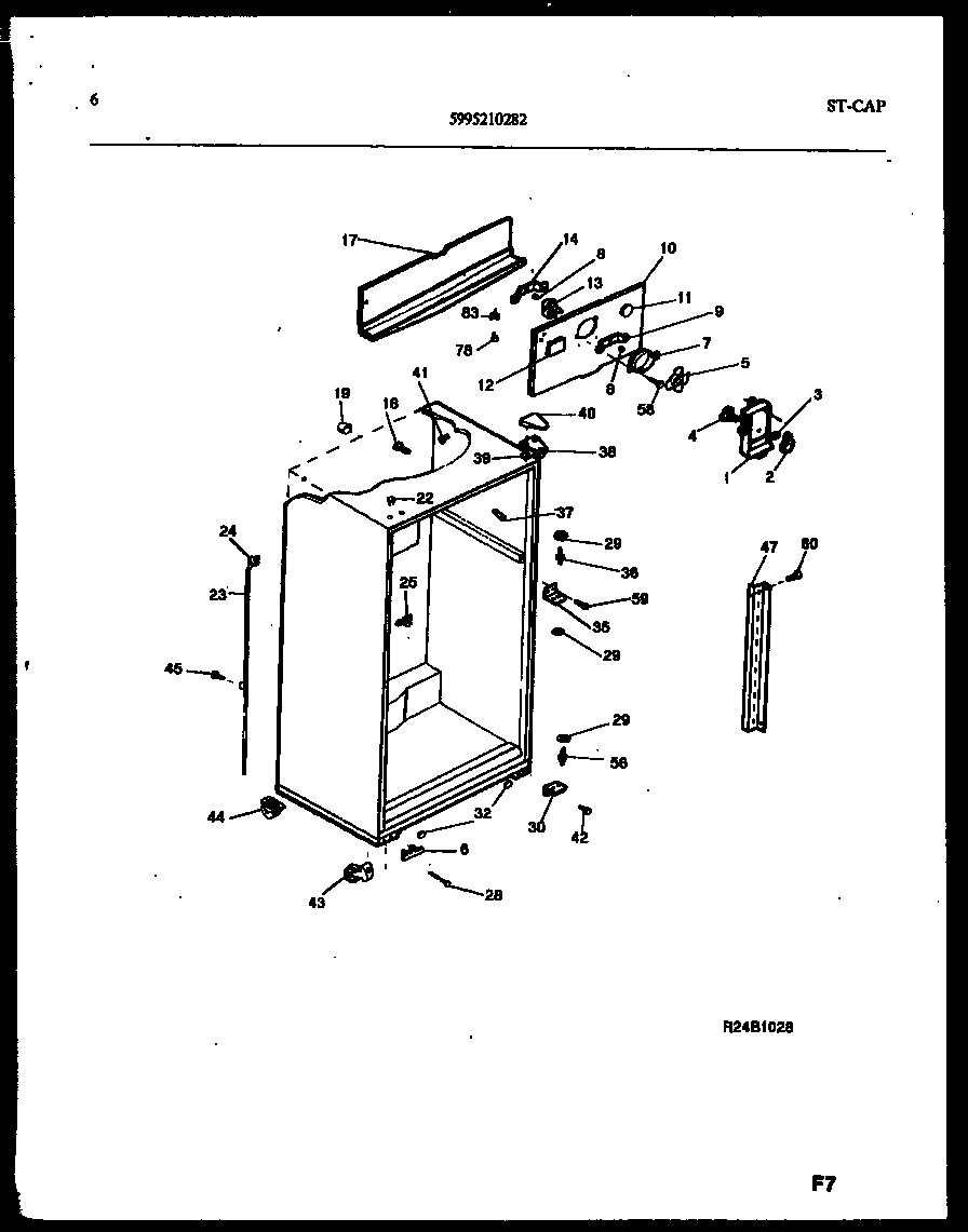 White-Westinghouse RT176NLH0 cabinet parts diagram