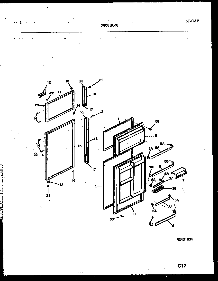 White-Westinghouse PRT217MCH2 door parts diagram