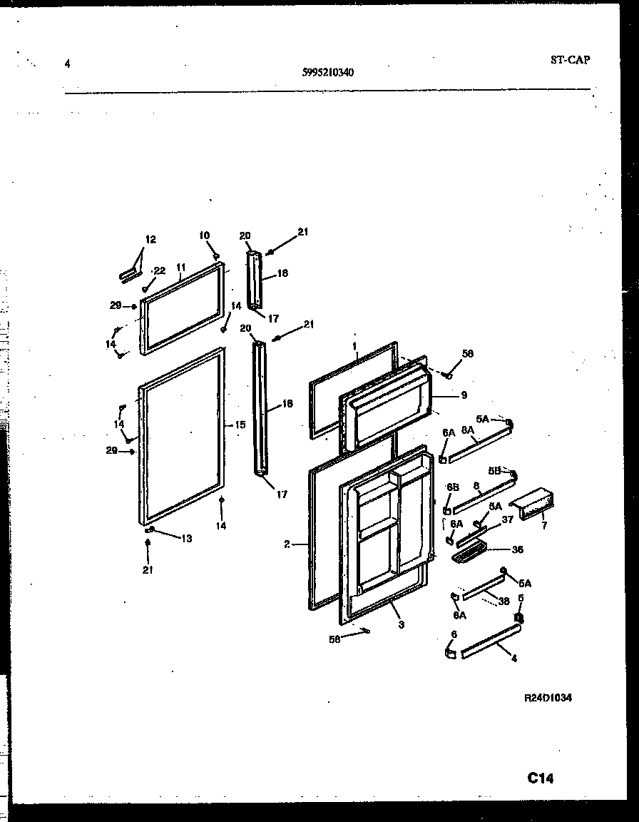 White-Westinghouse PRT217MCH2 door parts diagram