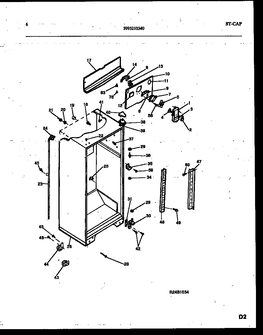 White-Westinghouse PRT217MCH2 cabinet parts diagram