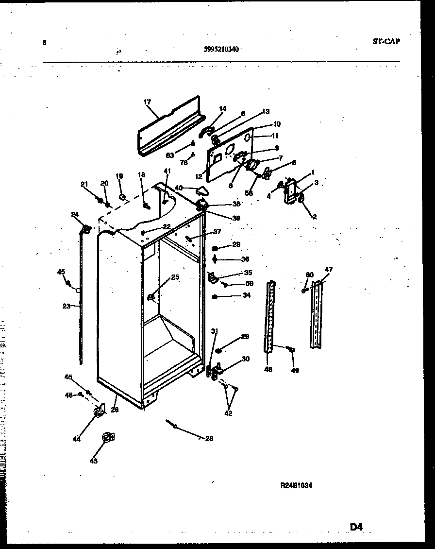 White-Westinghouse PRT217MCH2 cabinet parts diagram