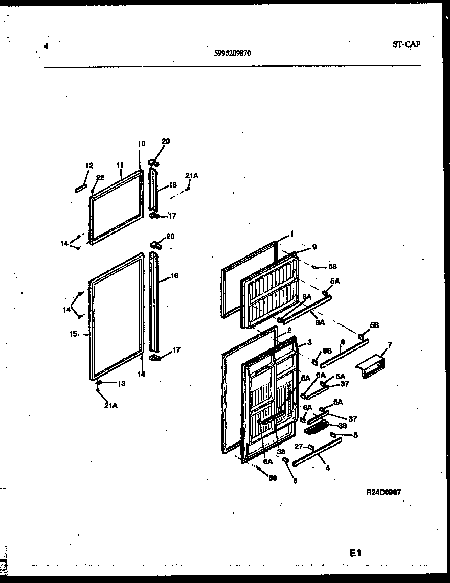 White-Westinghouse RT217NCH0 door parts diagram