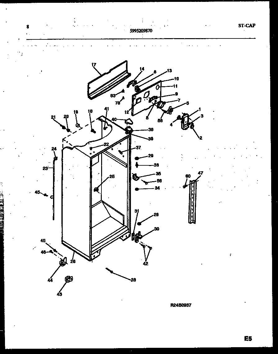 White-Westinghouse RT217NCH0 cabinet parts diagram