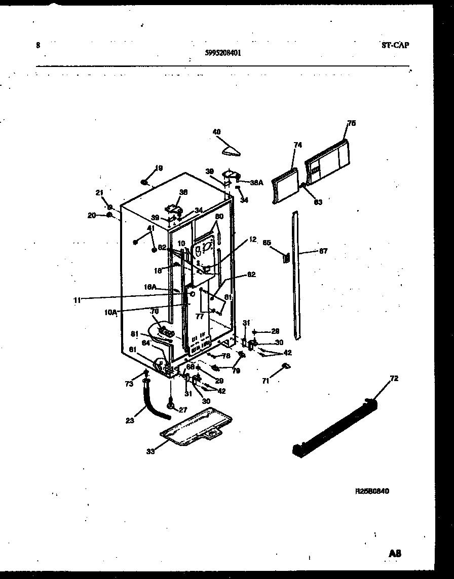 White-Westinghouse RS192MCD2 cabinet parts diagram