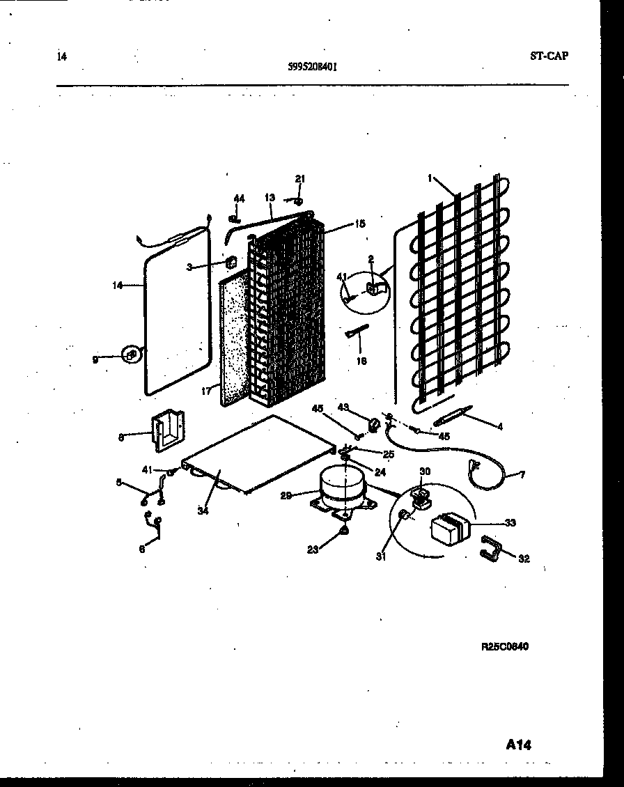 White-Westinghouse RS192MCD2 system and automatic defrost parts diagram