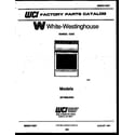 White-Westinghouse GF780KXD4 cover page diagram