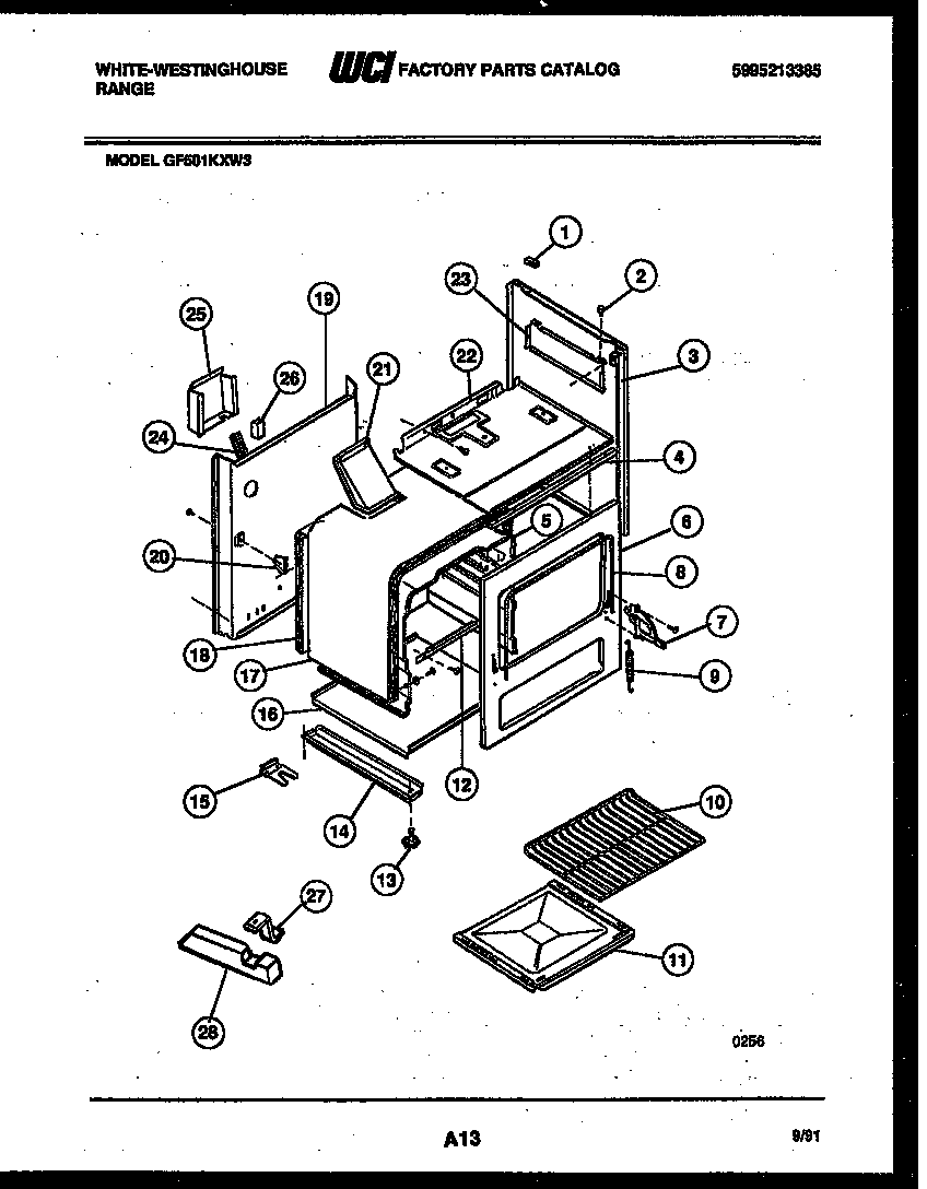 White-Westinghouse GF501KXD3 body parts diagram