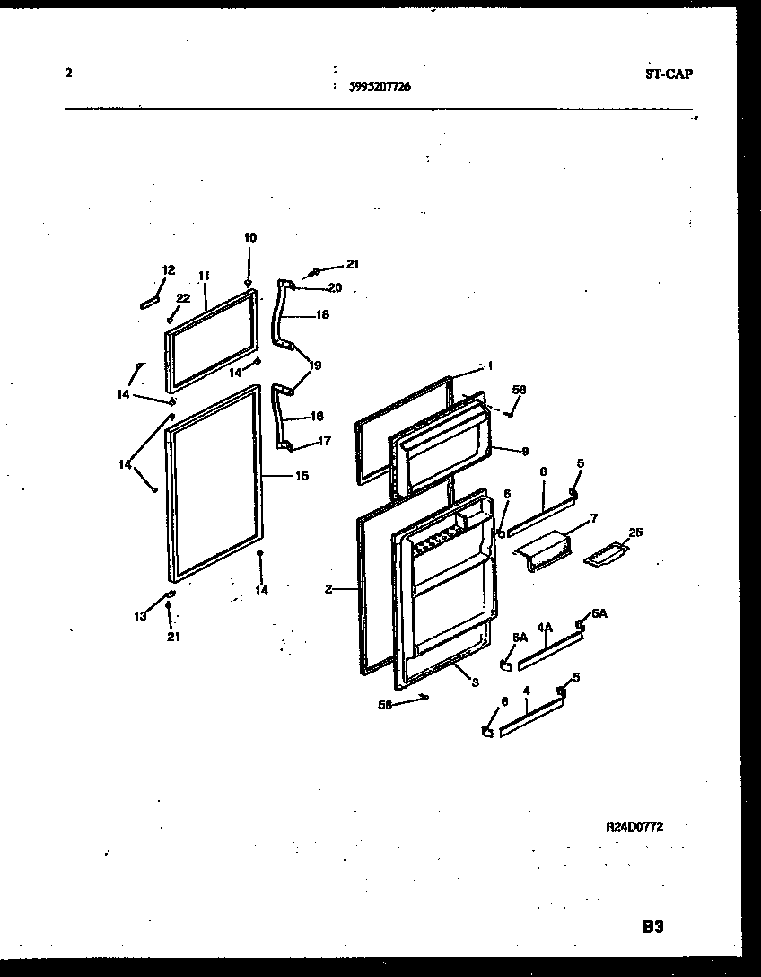 White-Westinghouse RT163LCW3 door parts diagram