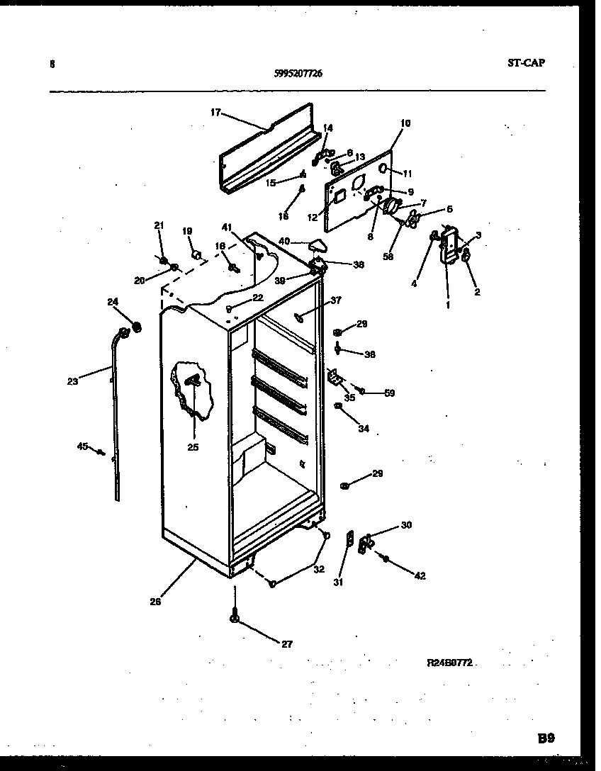 White-Westinghouse RT163LCW3 cabinet parts diagram