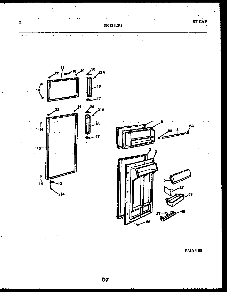 White-Westinghouse RT196PLW0 door parts diagram