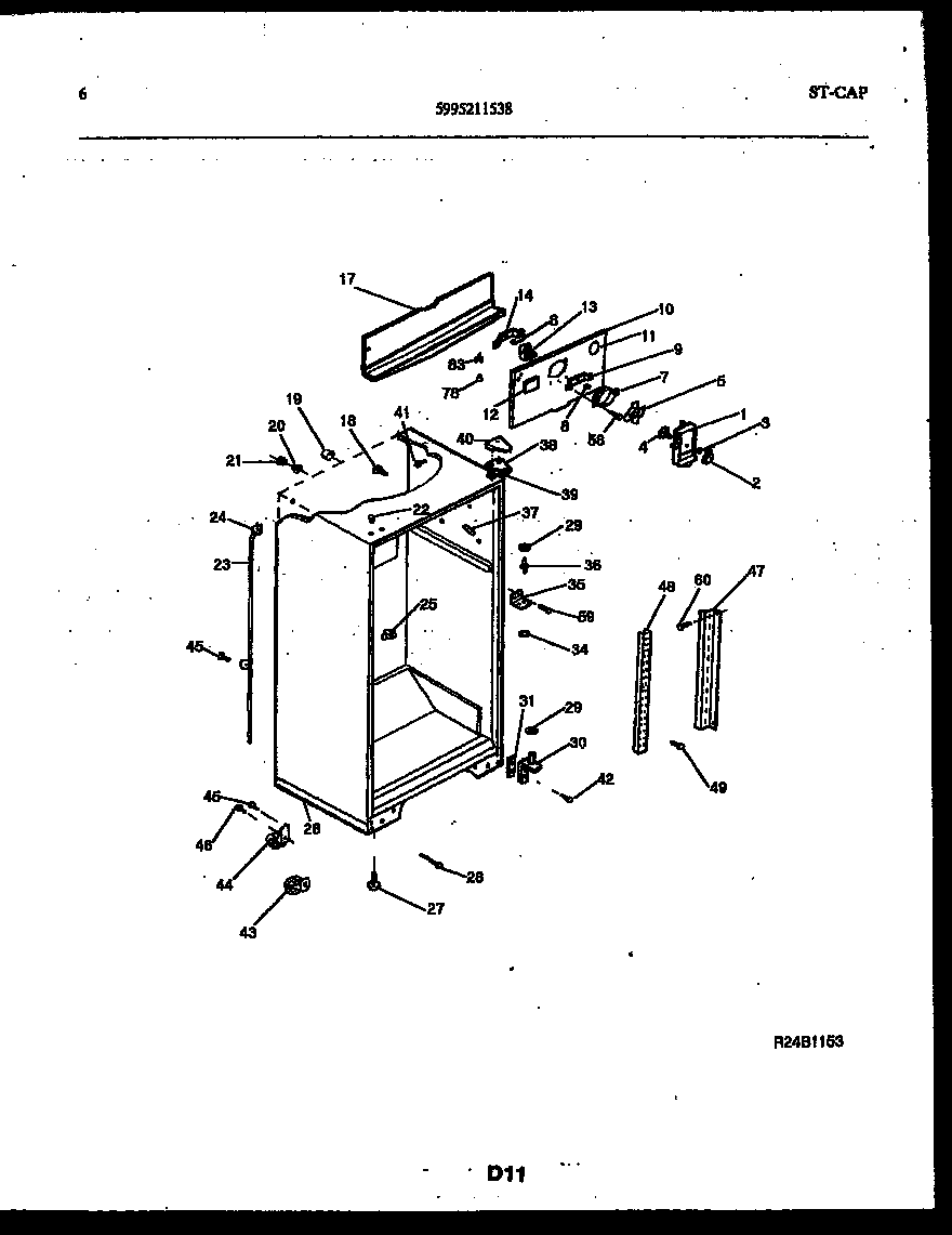 White-Westinghouse RT196PLW0 cabinet parts diagram