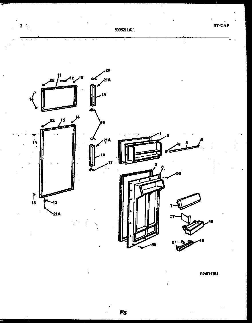 White-Westinghouse RT216PCD0 door parts diagram
