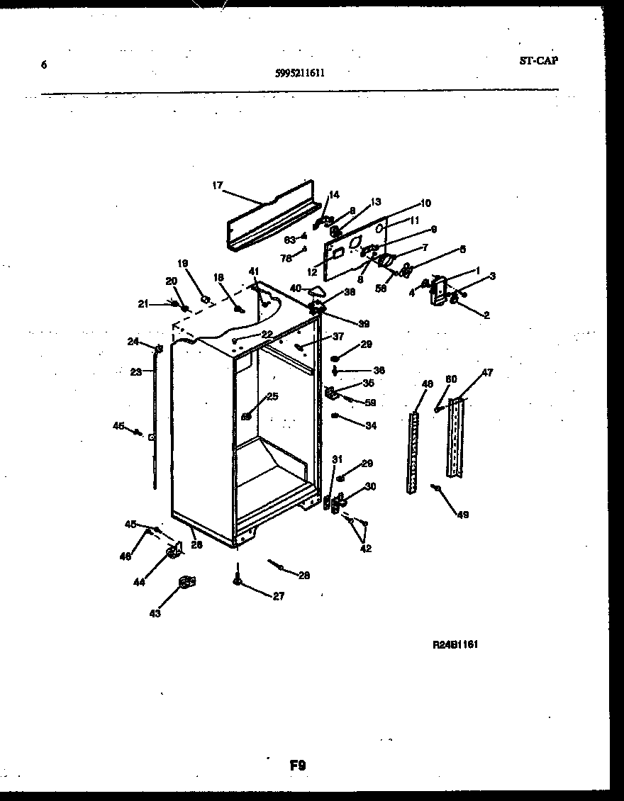 White-Westinghouse RT216PCD0 cabinet parts diagram